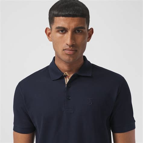 Burberry Monogram Polo Shirt In Navy 